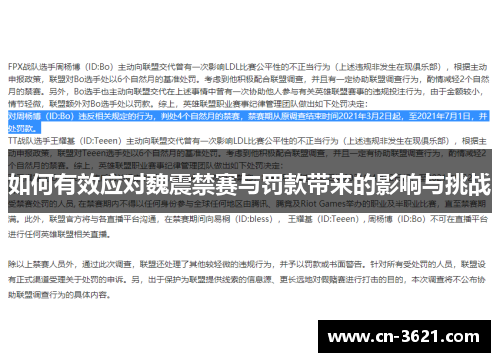 如何有效应对魏震禁赛与罚款带来的影响与挑战